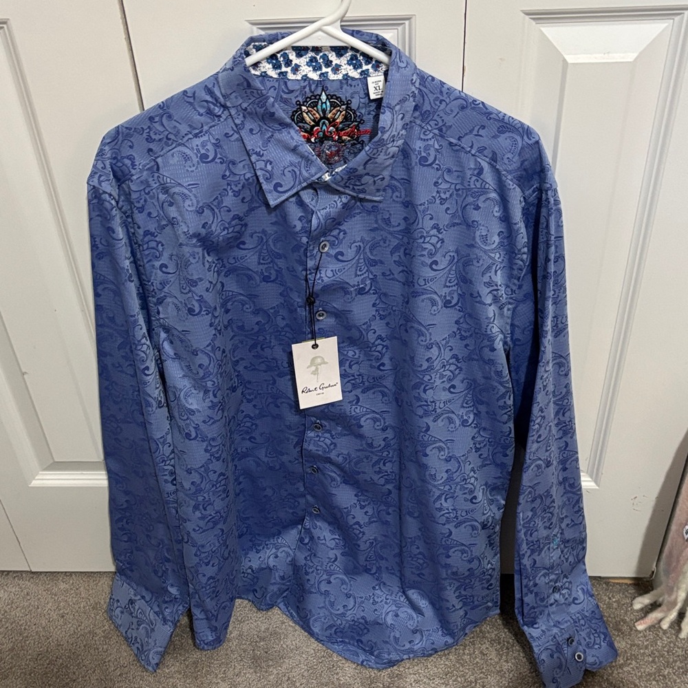 Men's Blue Patterned Shirt